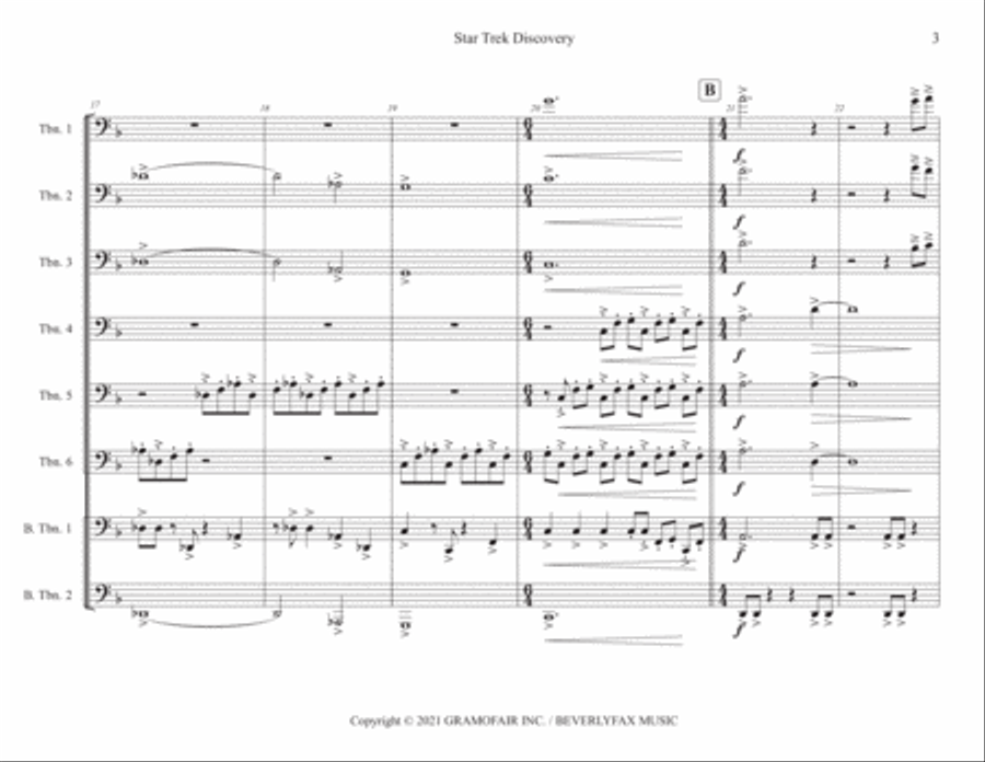 Star Trek: Discovery Main Title Large Ensemble scores gallery preview page 3