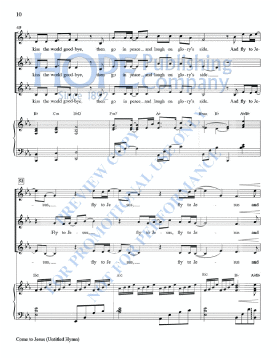 Come to Jesus (Untitled Hymn) Women's Choir scores gallery preview page 11