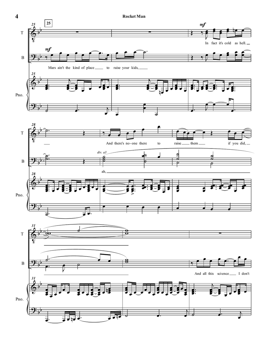 Rocket Man (I Think It's Gonna Be A Long Long Time) TTBB scores gallery preview page 4