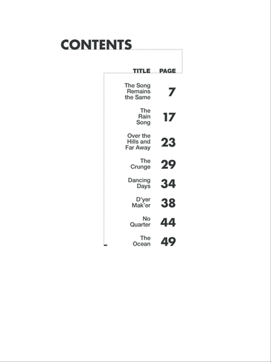 Led Zeppelin -- Houses of the Holy Platinum Bass Guitar Bass Guitar Tablature scores gallery preview page 3