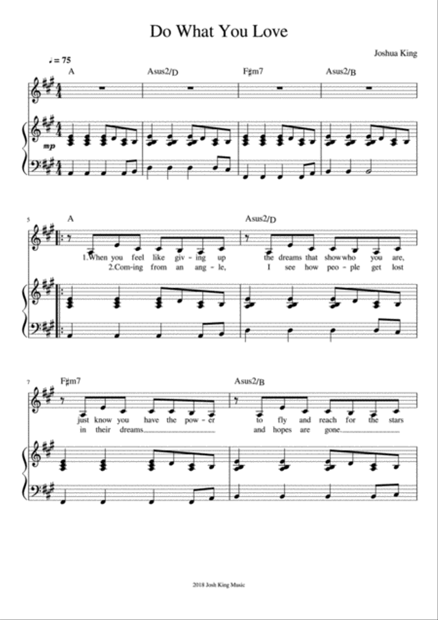 Do What You Love Do What You Love Voice scores gallery preview page 1