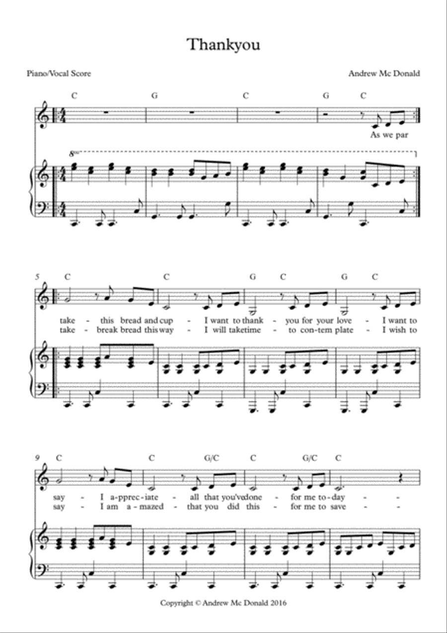 Thank You Voice scores gallery preview page 2