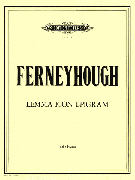 Brian Ferneyhough: Lemma-Icon-Epigram
