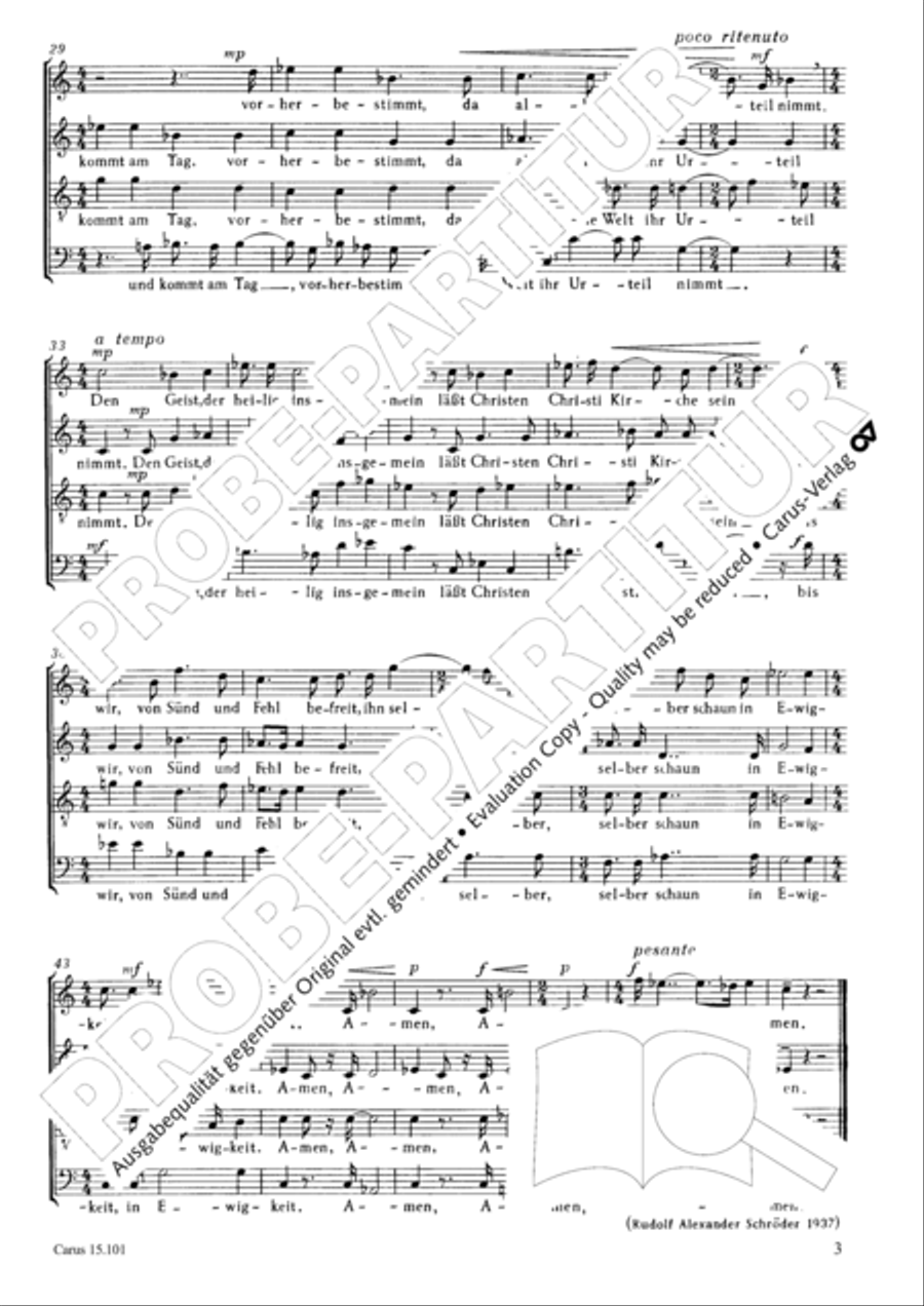 Poos: Nun jauchzt dem Herren, alle Welt; Wir glauben Gott im hochsten Thron Voice scores gallery preview page 4