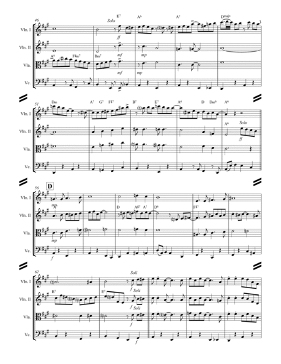 I Want A Little Girl String Quartet scores gallery preview page 4