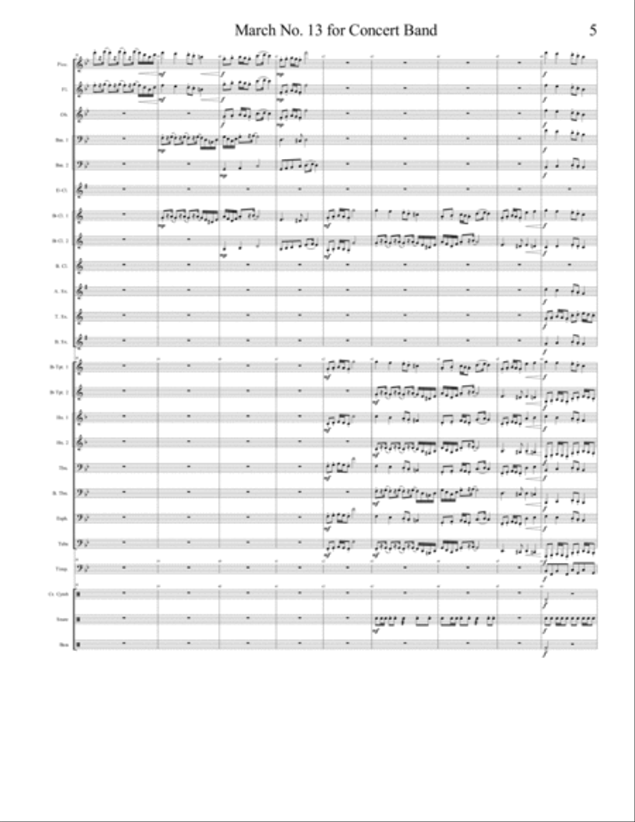 March No. 13 for Concert Band Concert Band scores gallery preview page 5