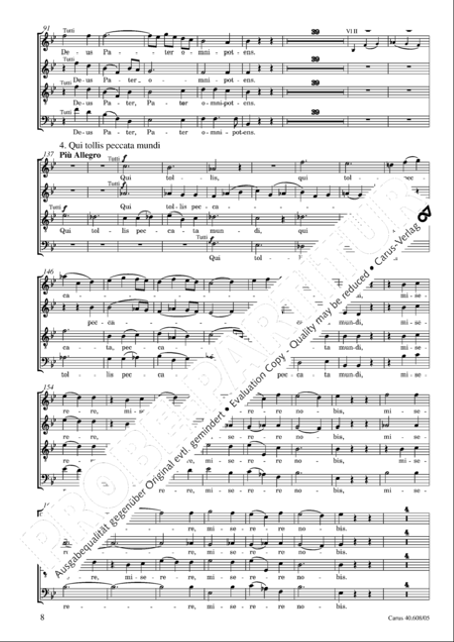 Missa Sancti Bernardi von Offida in B 4-Part scores gallery preview page 9
