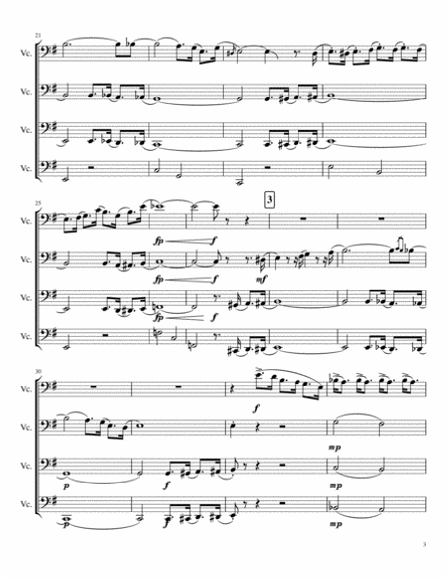The Pink Panther from THE PINK PANTHER String Quartet scores gallery preview page 3