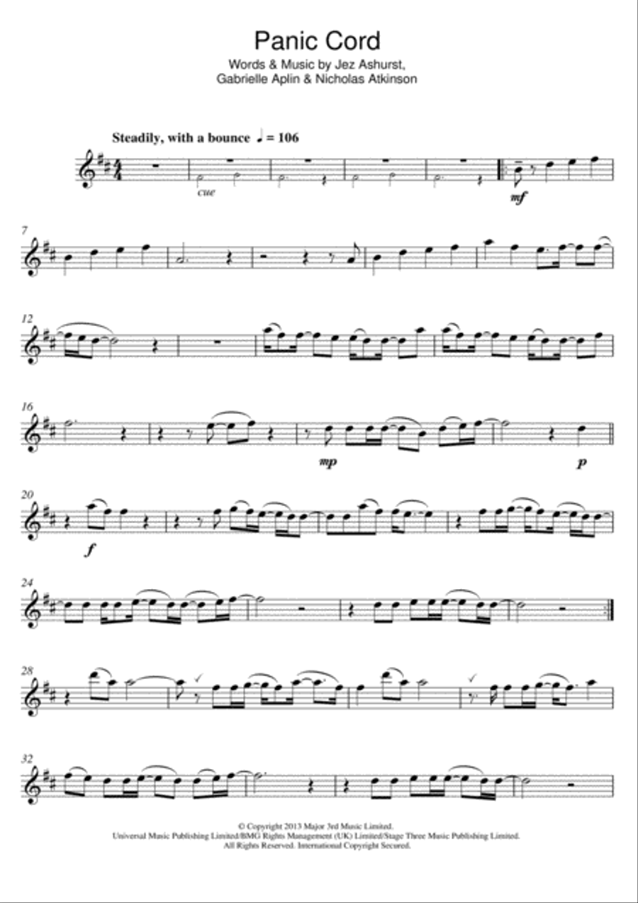 Panic Cord Flute Solo scores gallery preview page 1