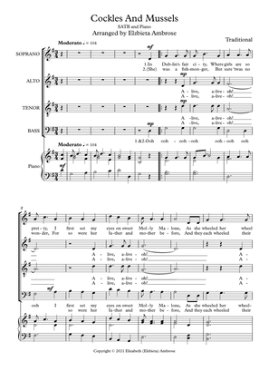 Cockles and Mussels, SATB plus piano