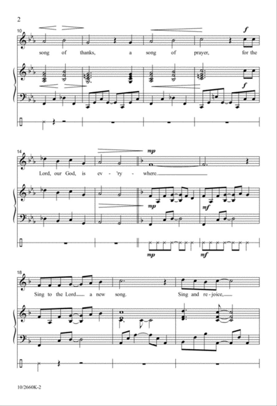 Sing to the Lord a New Song Unison Choir scores gallery preview page 2