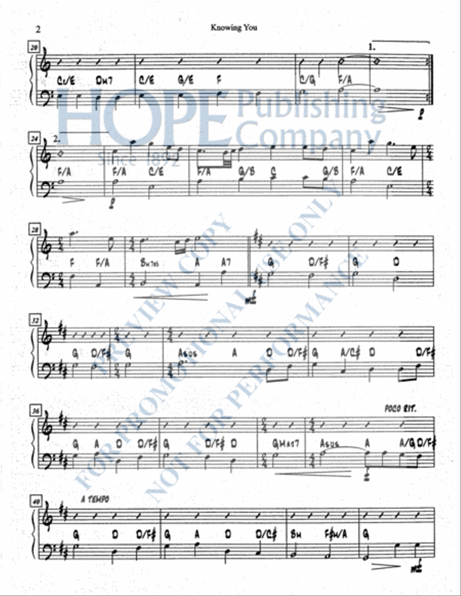 Knowing You Knowing You Choir scores gallery preview page 4