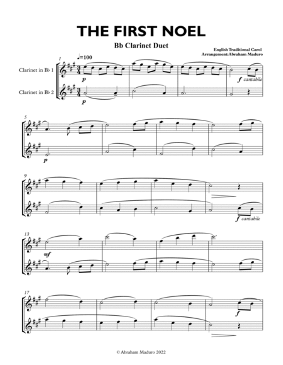 The First Noel Clarinet Duet scores gallery preview page 2