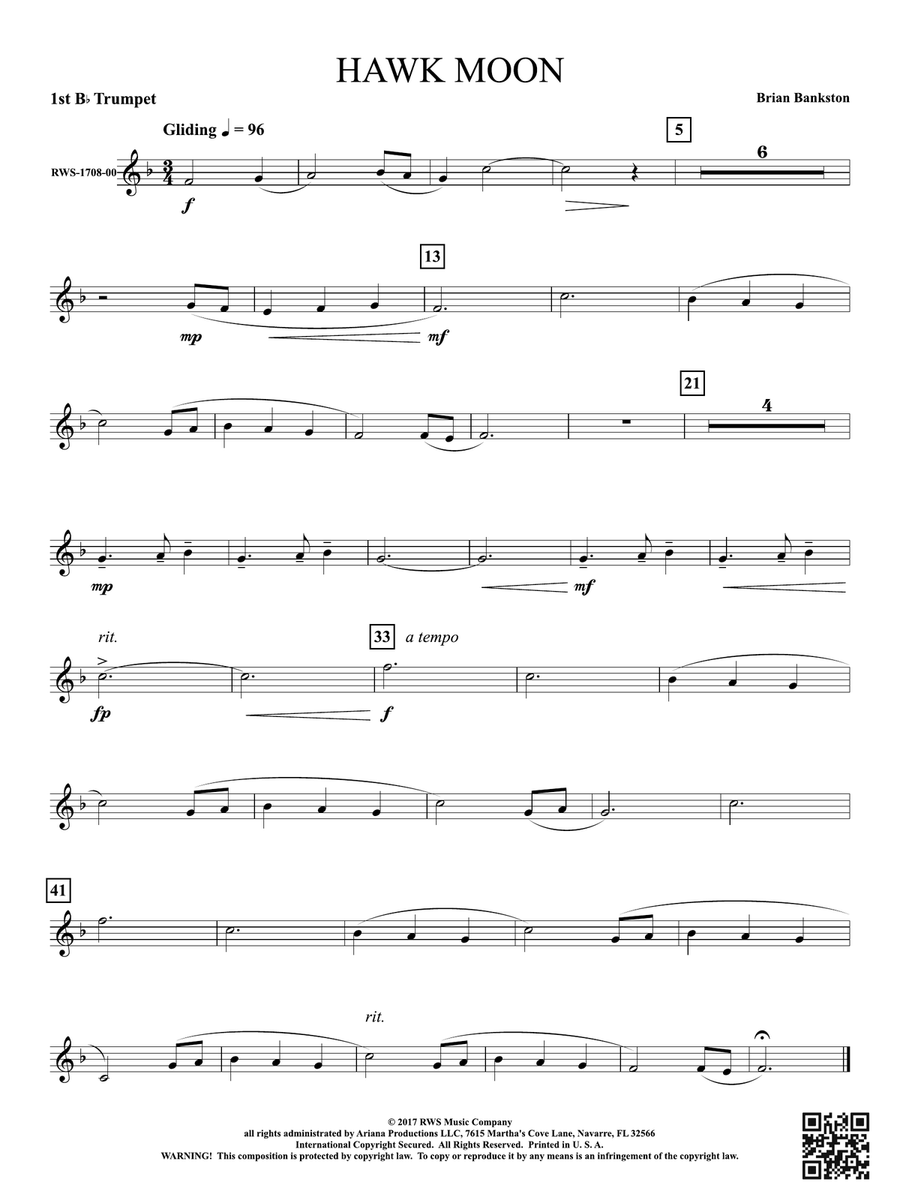 Hawk Moon: 1st B-flat Trumpet