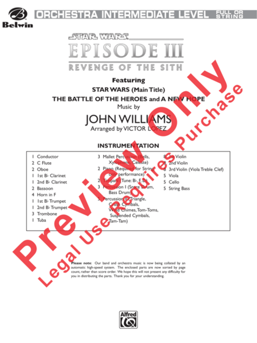 Selections from Star Wars: Episode III Revenge of the Sith Full Orchestra scores gallery preview page 30
