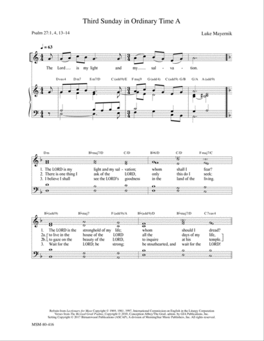 Third Sunday in Ordinary Time A 4-Part scores gallery preview page 1