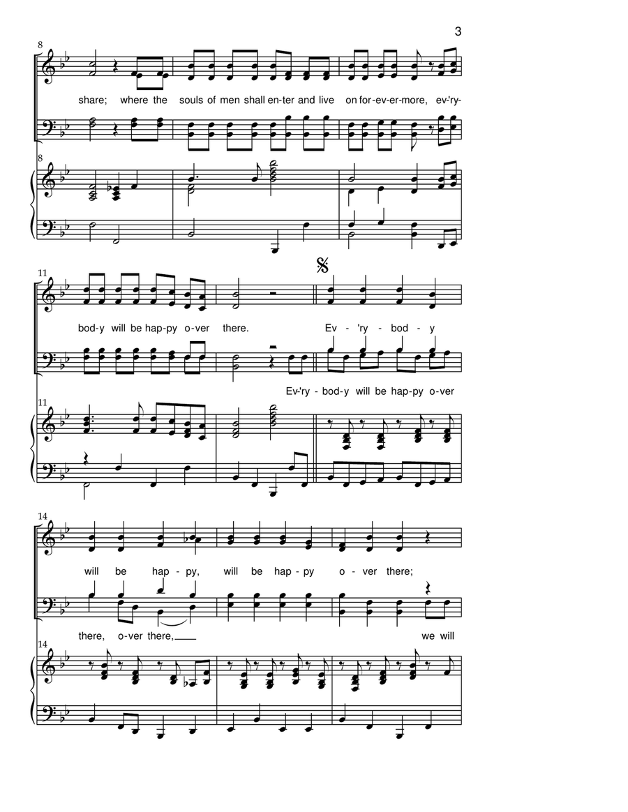Everybody Will Be Happy Over There 4-Part scores gallery preview page 2