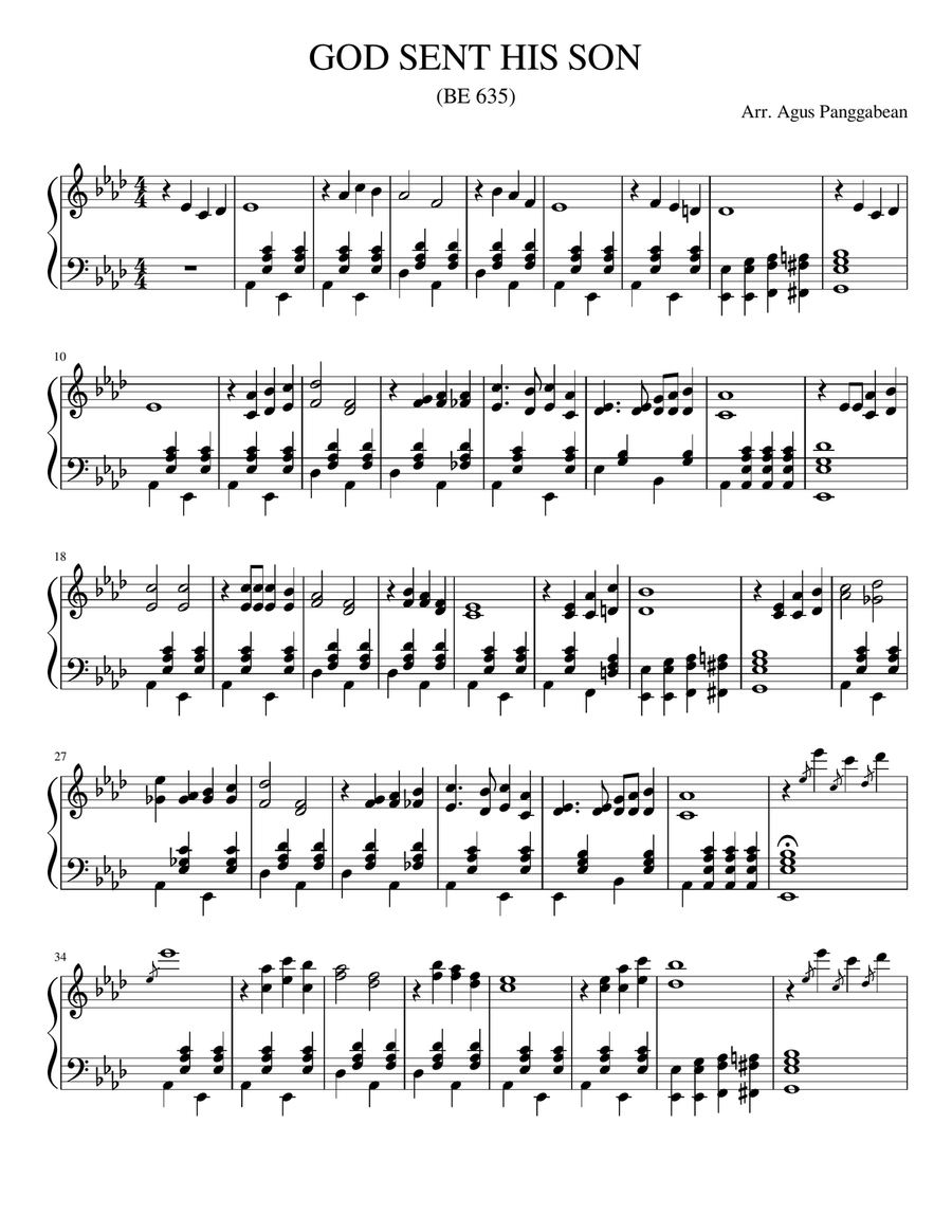 God Sent His Son God Sent His Son Piano Solo scores gallery preview page 1