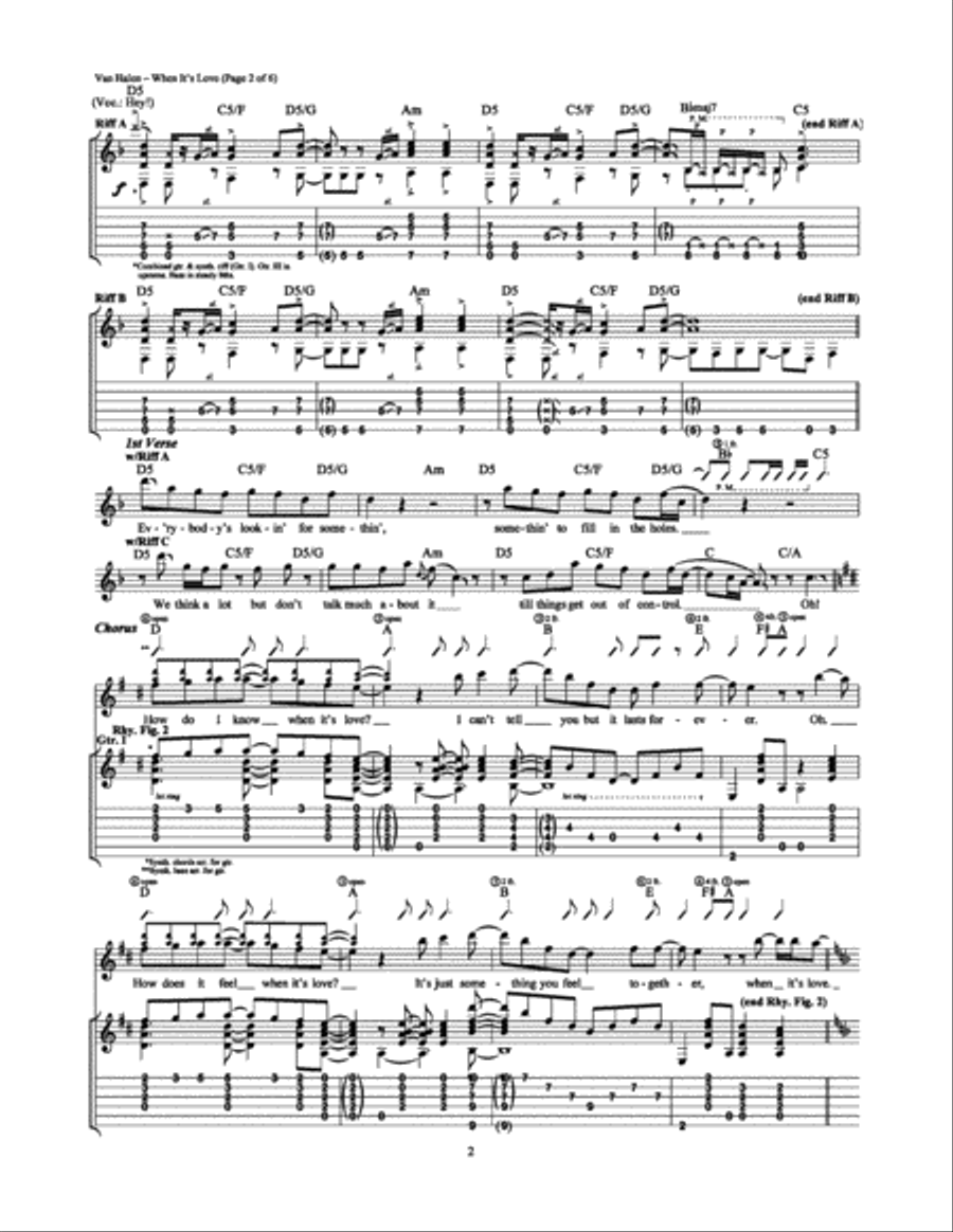 When It's Love When It's Love Electric Guitar scores gallery preview page 2