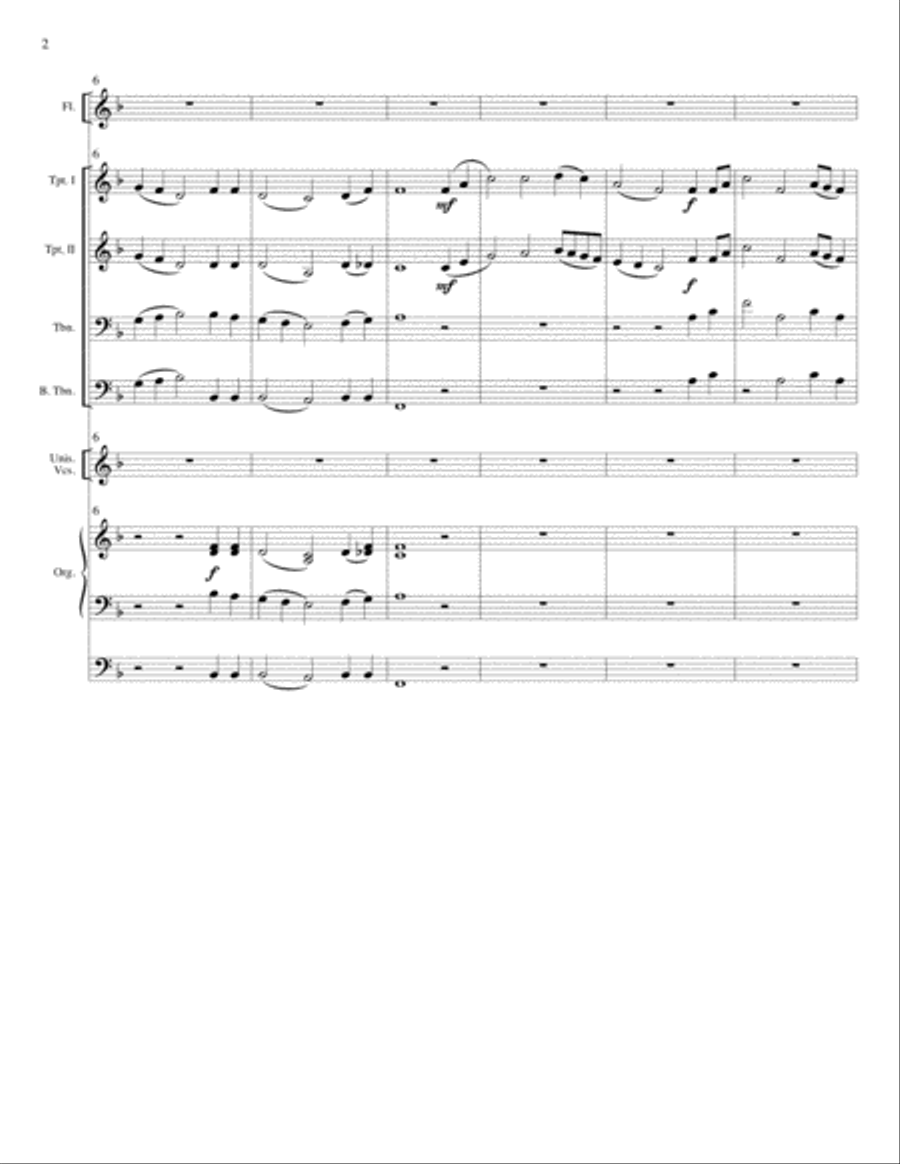 A Festive Hymn Setting on Beach Spring Unison Choir scores gallery preview page 2