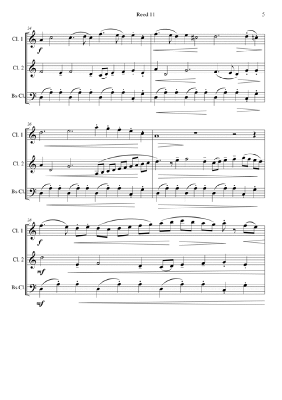 Reed 11 for clarinet trio Clarinet Trio scores gallery preview page 5