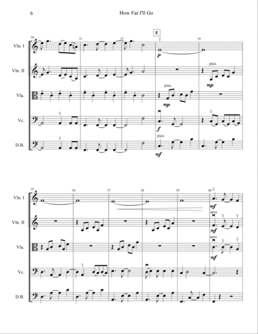How Far I'll Go Score and Parts scores gallery preview page 6