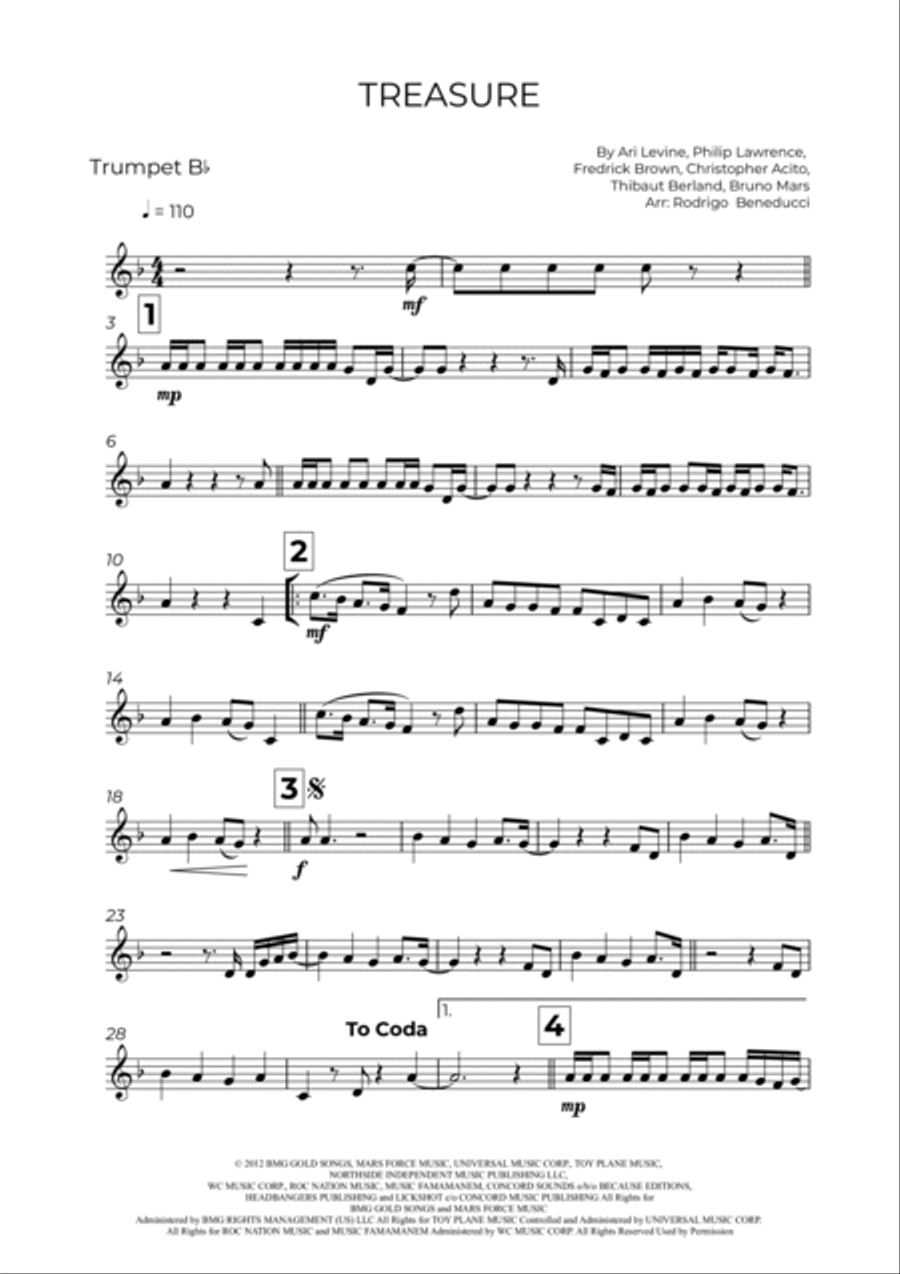 Treasure Trumpet Solo scores gallery preview page 2