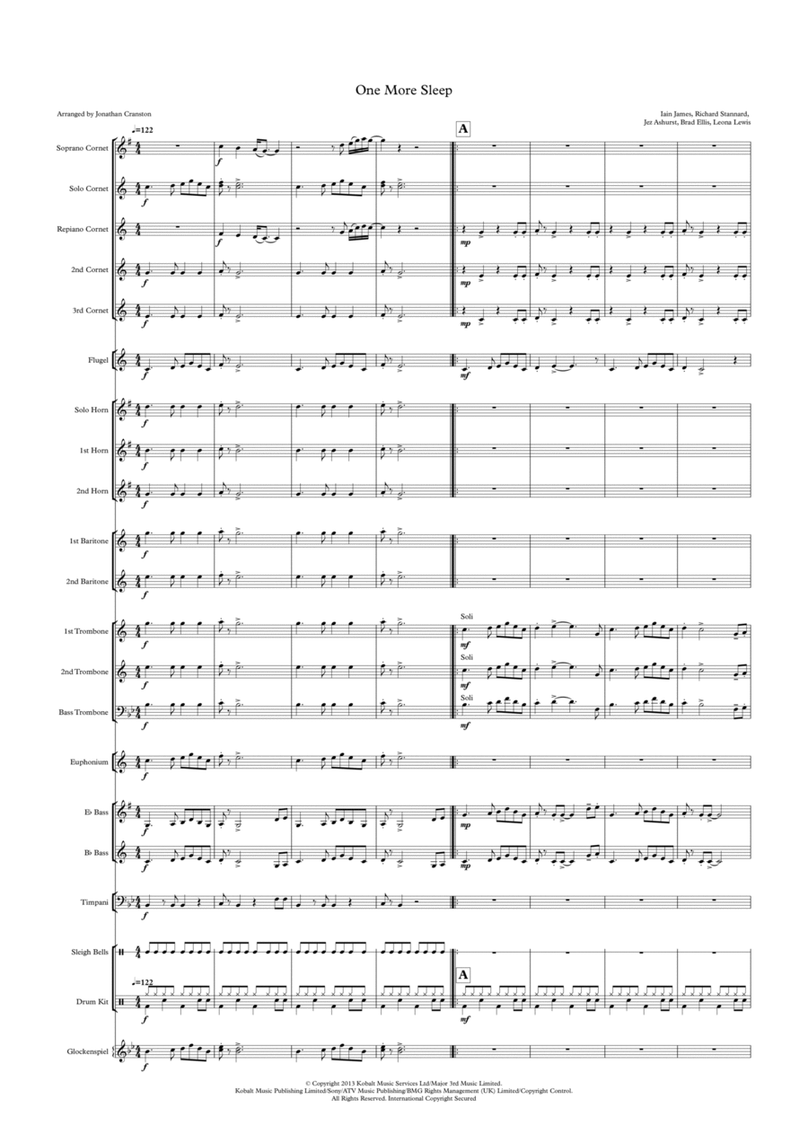 One More Sleep Brass Band scores gallery preview page 1