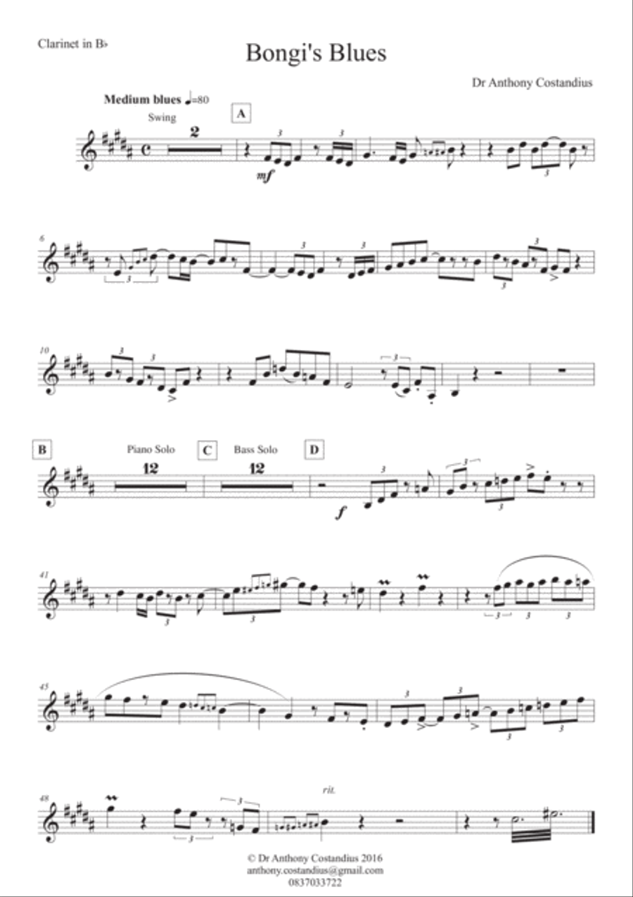 Bongi's Blues Bongi's Blues Small Ensemble scores gallery preview page 3