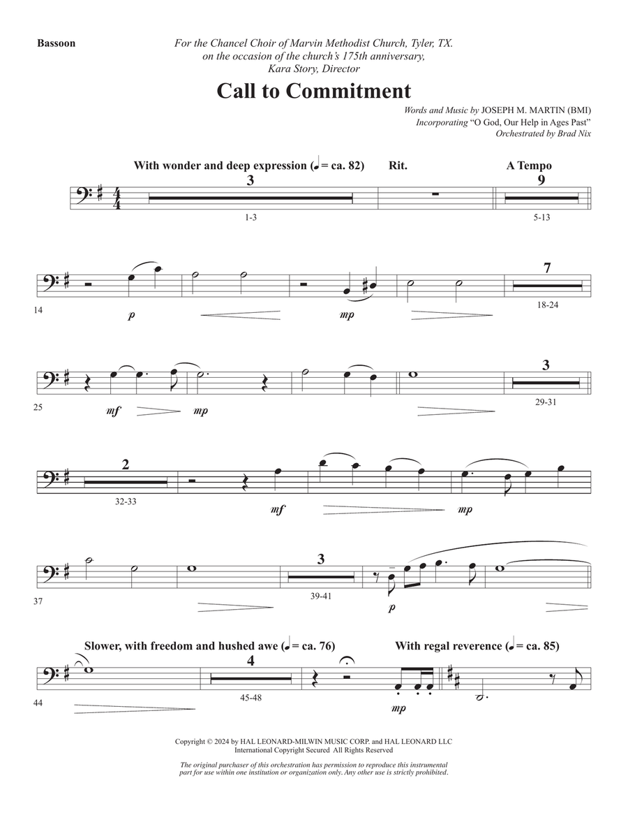 Call To Commitment - Bassoon Choir scores gallery preview page 1