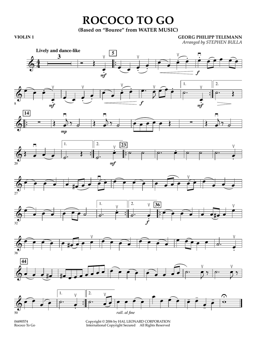 Rococo to Go - Violin 1 Orchestra scores gallery preview page 1