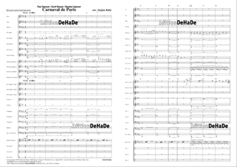 Carnaval de Paris Concert Band scores gallery preview page 2