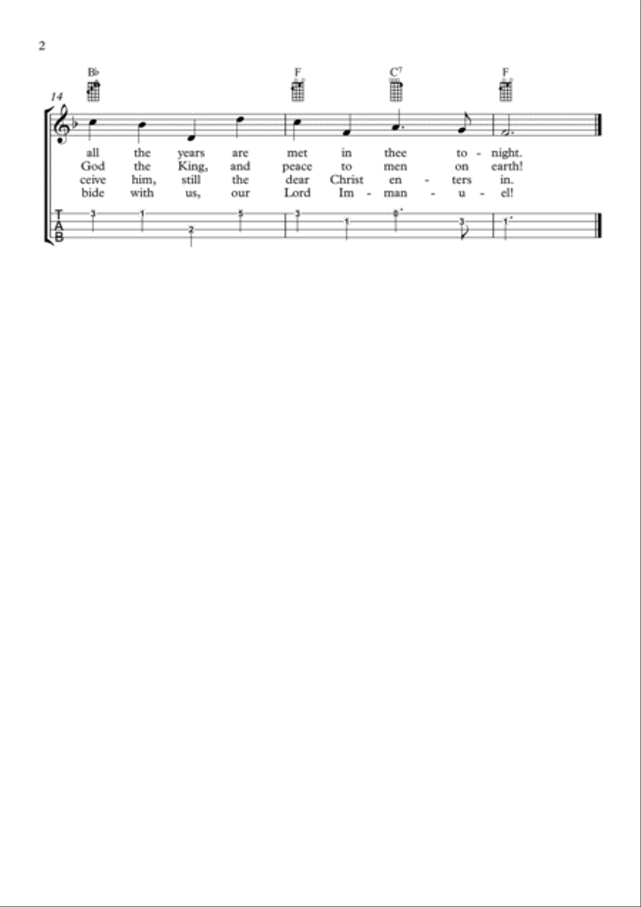 O Little Town of Bethlehem – St Louis and Forrest Green (for Ukulele with TAB) Ukulele scores gallery preview page 2