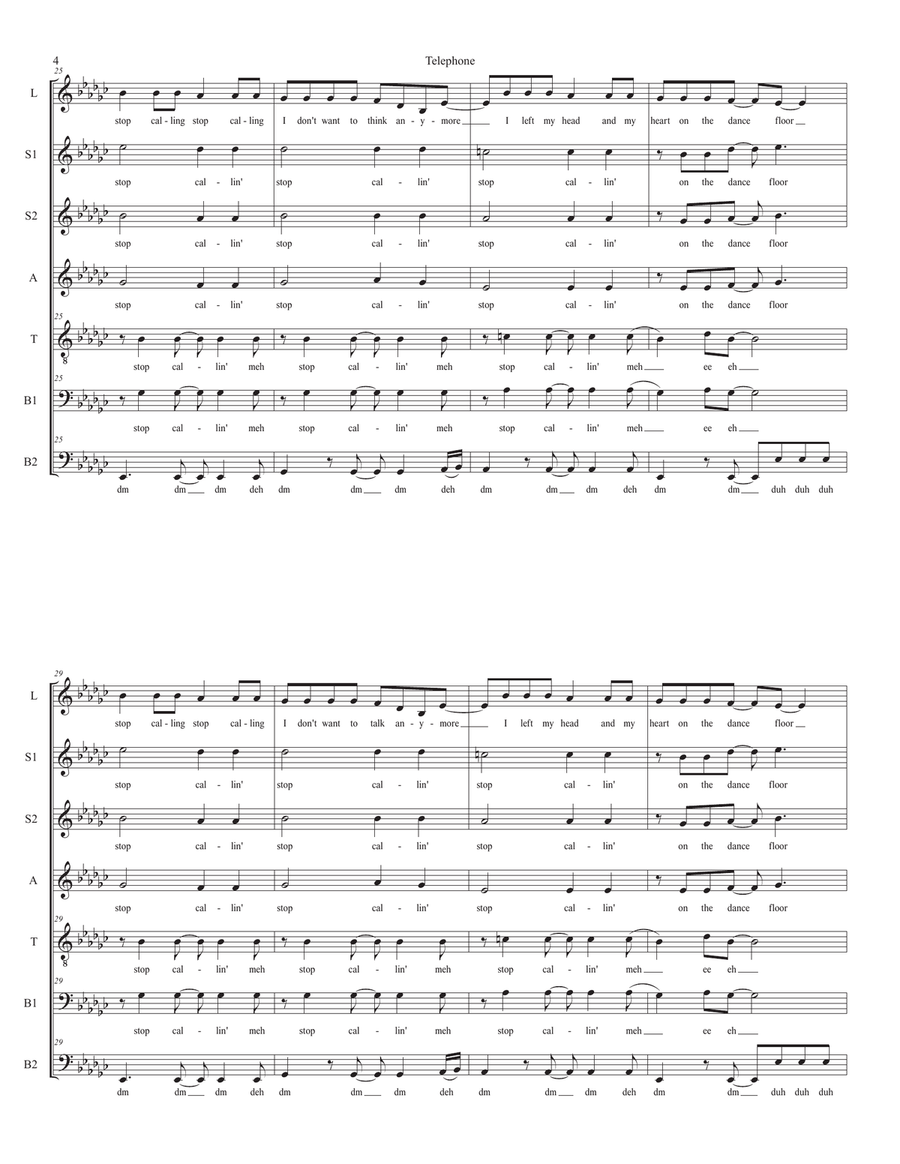 Telephone Divisi scores gallery preview page 4