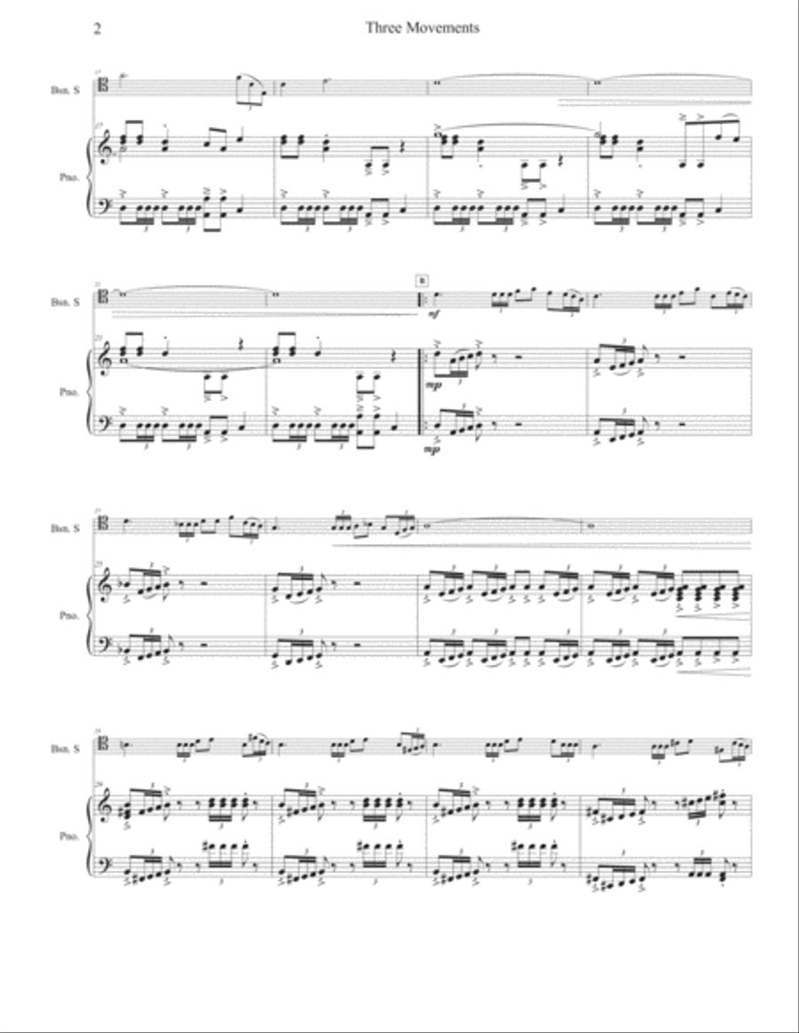 Three Movements (for bassoon and reduction for piano) Bassoon scores gallery preview page 3