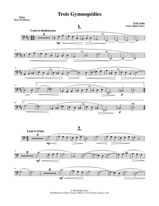 Trois Gymnopédie for Tuba or Bass Trombone & Piano