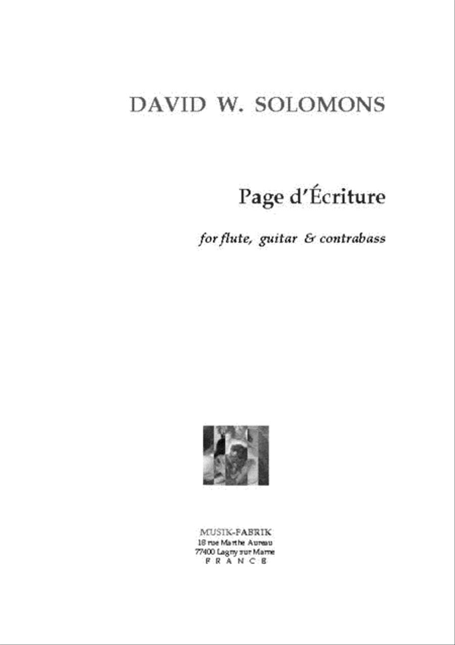 Page d'Ecriture Page d'Ecriture Flute scores gallery preview page 1