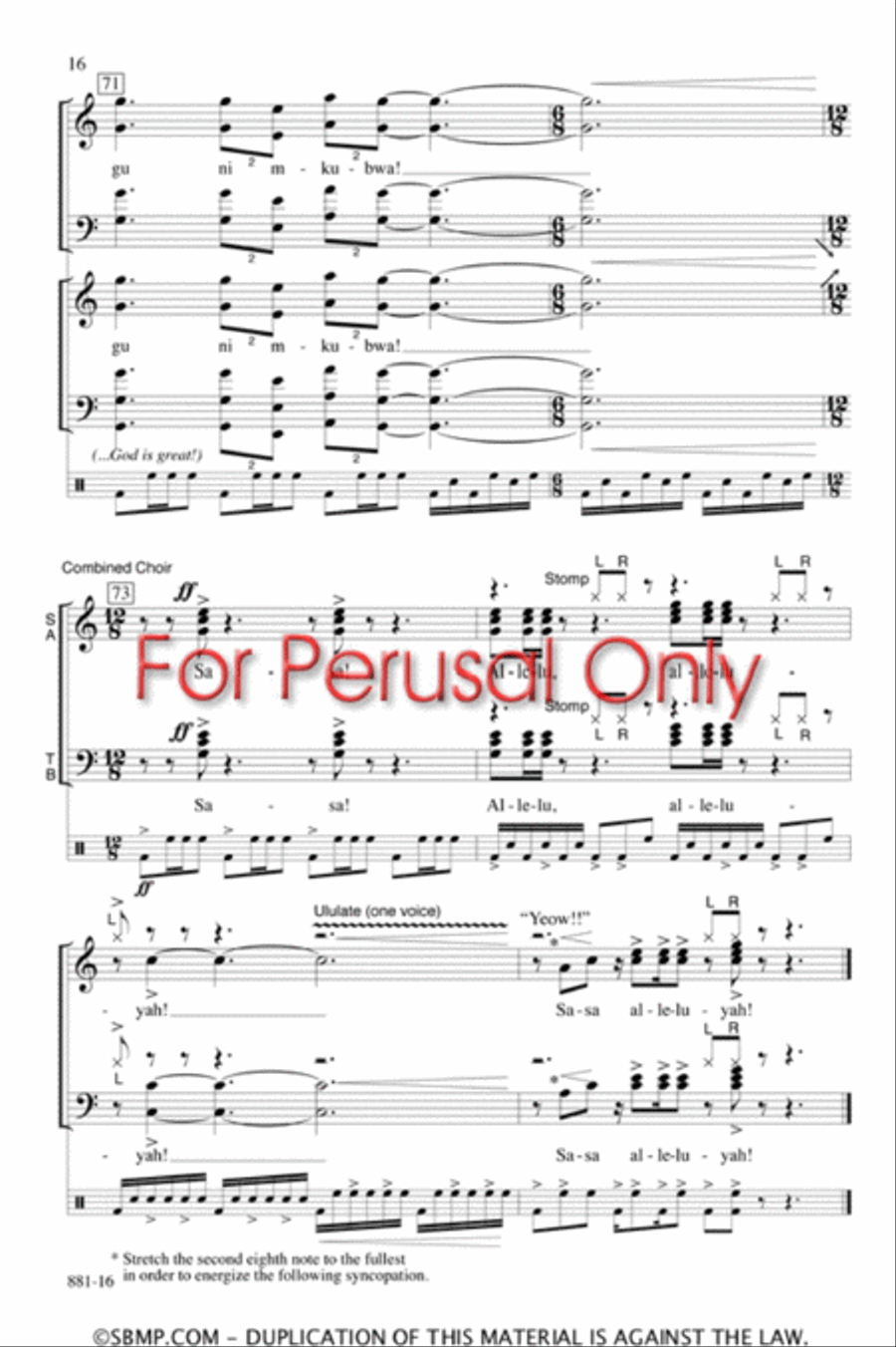Alleluyah Sasa - SATB divisi Octavo Divisi scores gallery preview page 15