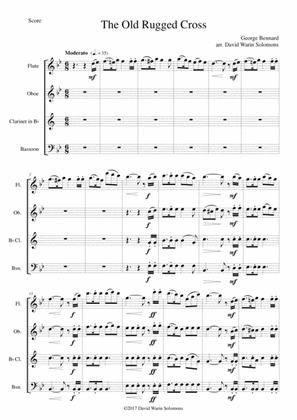 The Old Rugged Cross (original version) Woodwind Quartet