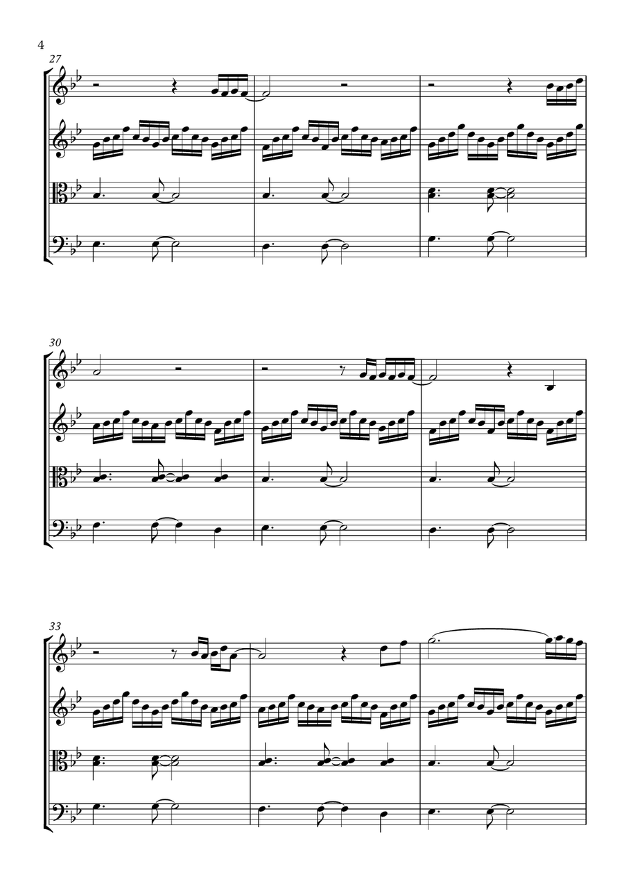 O (fly On) String Quartet scores gallery preview page 4
