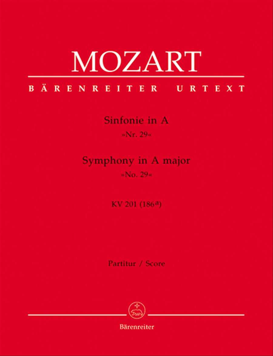 Symphony, No. 29 A major, KV 201(186a) Chamber Orchestra scores gallery preview page 1