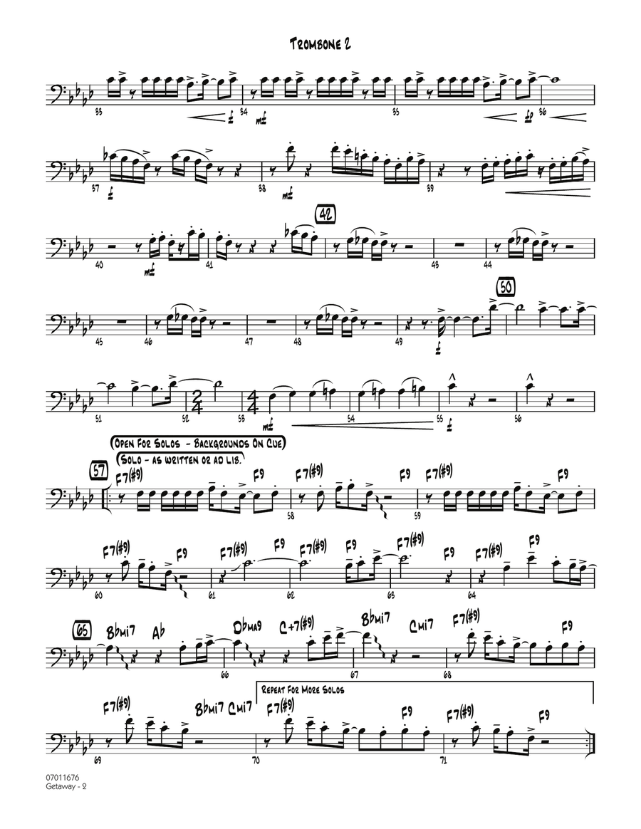 Getaway - Trombone 2 Trombone scores gallery preview page 2