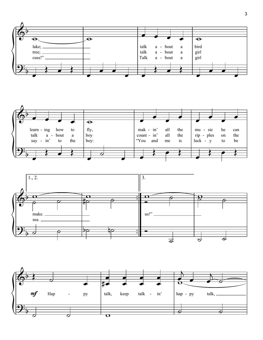 Happy Talk (from South Pacific) Easy Piano scores gallery preview page 3