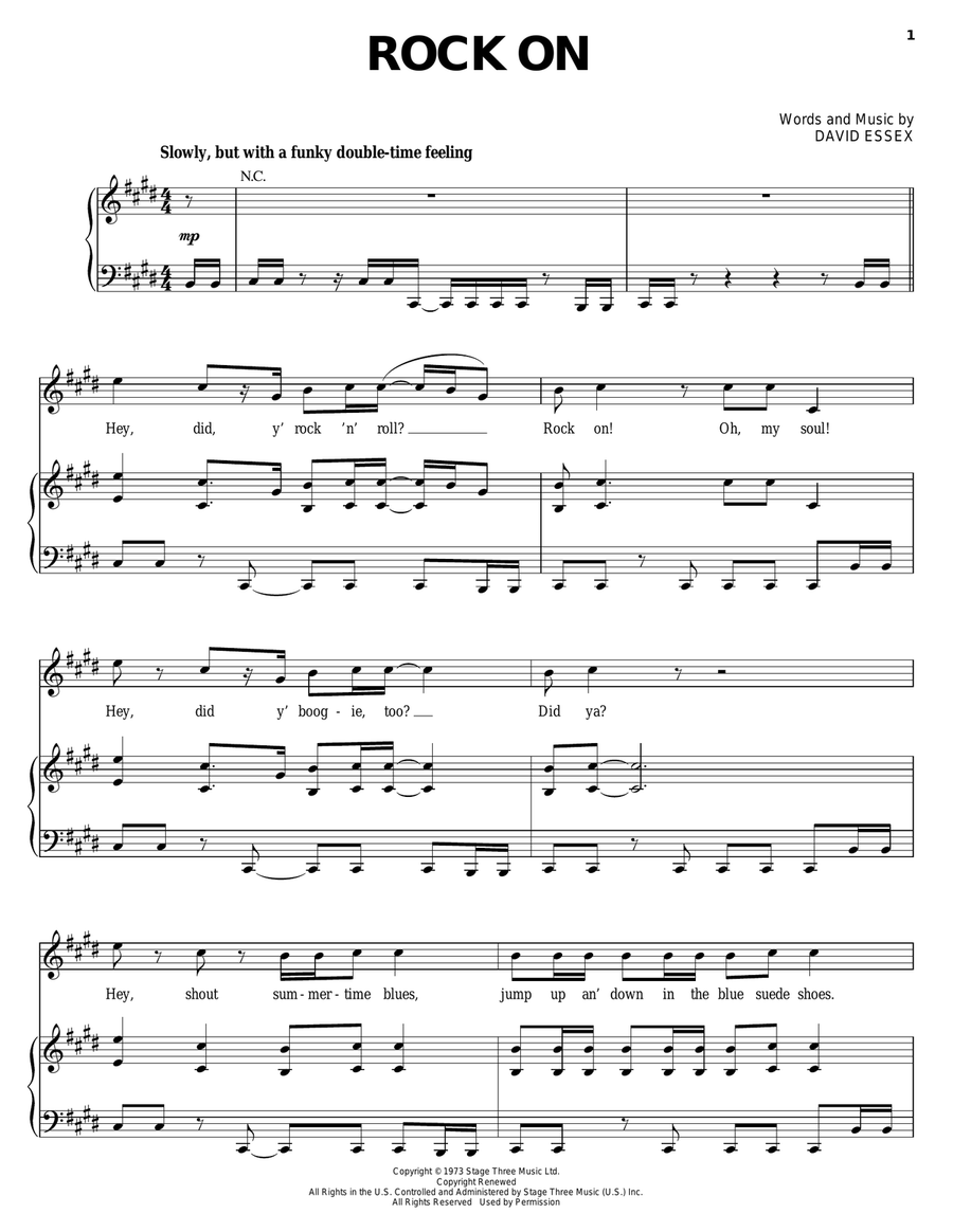 Rock On Piano, Vocal, Guitar scores gallery preview page 1