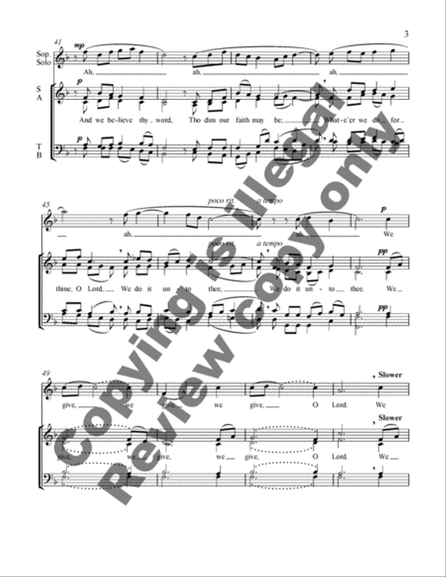 We give thee but thine own 4-Part scores gallery preview page 4