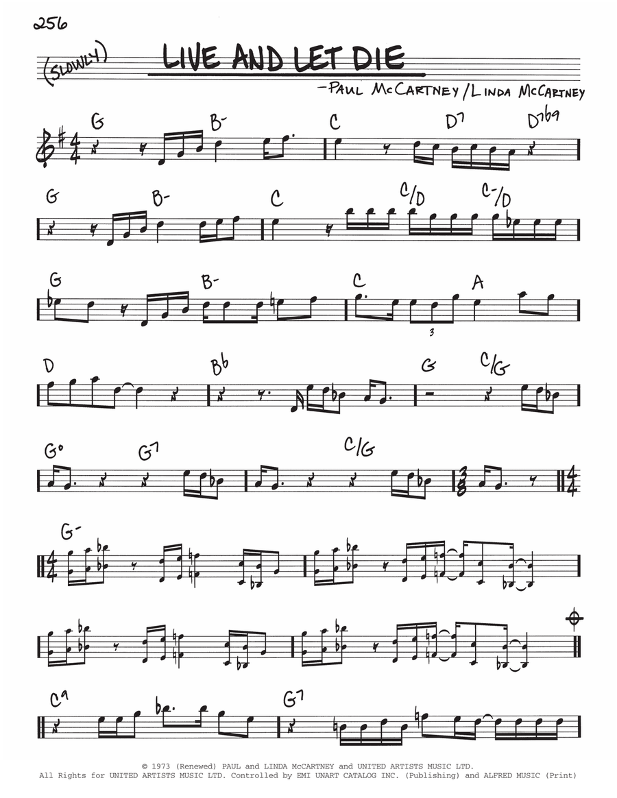 Live And Let Die Piano scores gallery preview page 1