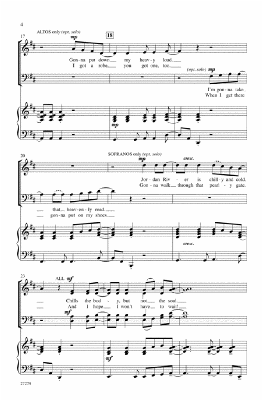 Walkin' On Up (To Heaven's Door) 4-Part scores gallery preview page 3