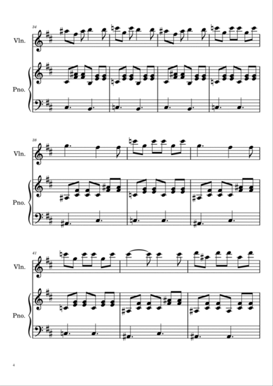 Swan Lake Theme - Tchaikovsky - Violin and Piano Violin Solo scores gallery preview page 4