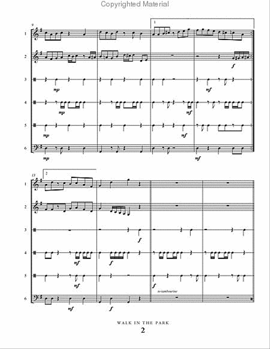 Walk in the Park Walk in the Park Percussion Ensemble scores gallery preview page 3