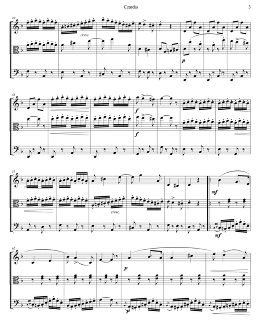 Vittorio Monti - Czardas arr. violin, viola and cello (score and parts)